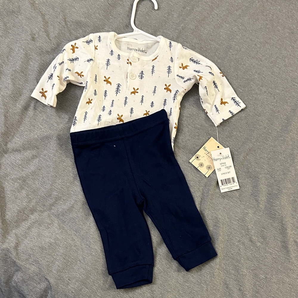 Kids Matching Set - White and Blue‎